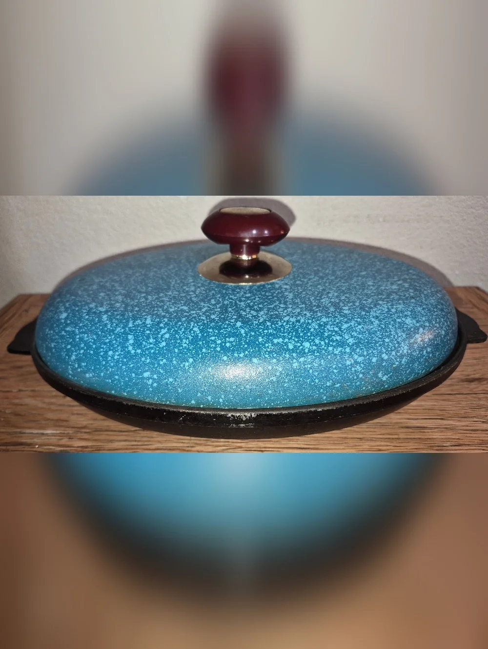 Vintage Table Pan , Turqoise
